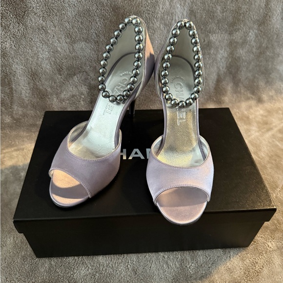 Chanel Lavender Peep Toe Heels - Picture 1 of 4